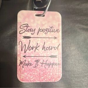Pink Inspirational Tag perfect for key cards